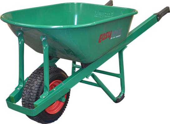Easymix 100L Green Steel Tray Wide Pneumatic Wheel Wheelbarrow W800S-HSGWAS