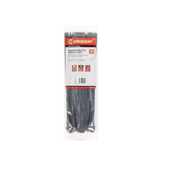 Crescent Black Cable Ties 100Pce Packs
