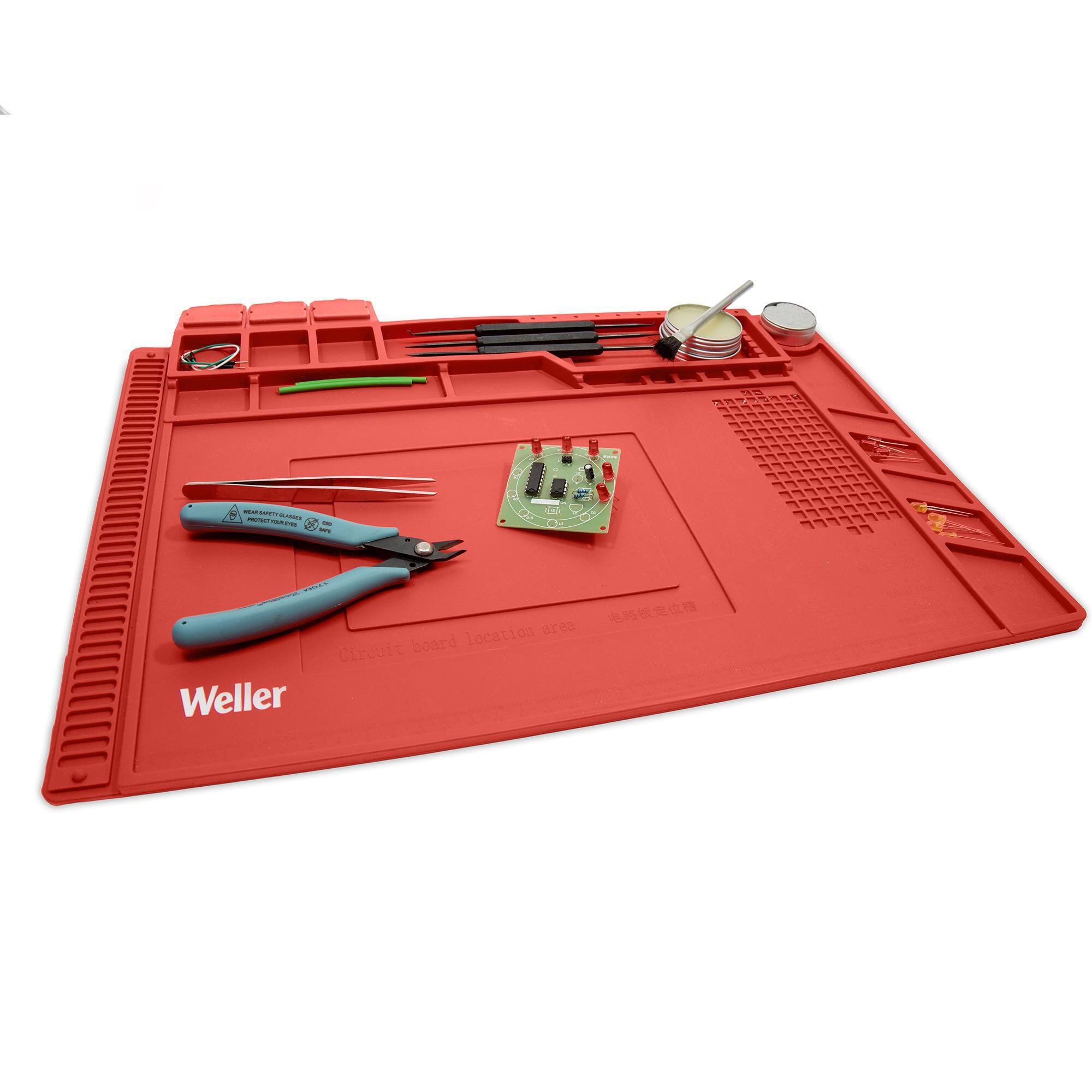 Weller Magnetic Heat-Resistant Silicone Soldering Mat Medium 455mm x 300mm – 500°C WLACCWSM2-02