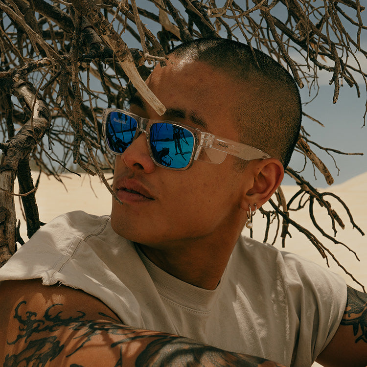 SafeStyle Fusions Clear Frame Mirror Blue Polarised Lens