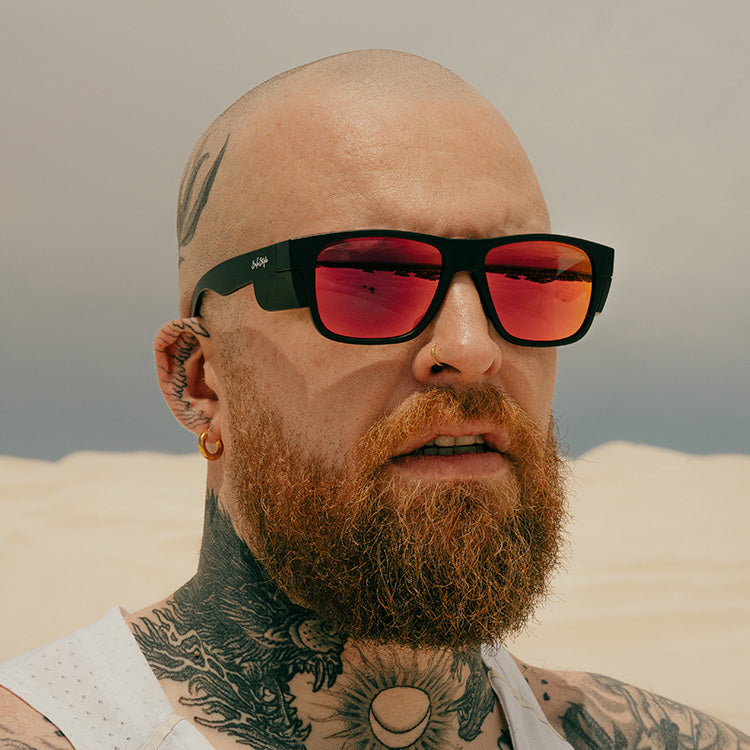 SafeStyle Fusions Matte Black Frame Mirror Red Polarised Lens