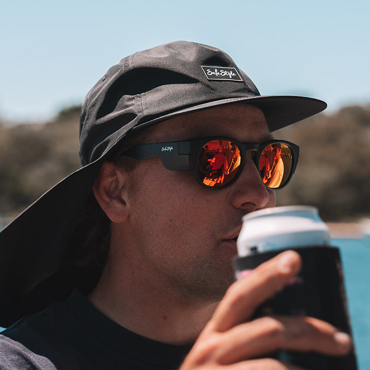 SafeStyle Cruisers Matte Black Frame Mirror Red Polarised Lens