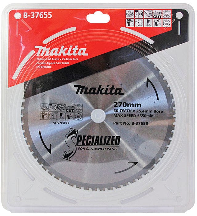 270mm x 25.4mm x 60T TCT Coolroom Panel Saw Blade B 37655 by Makita