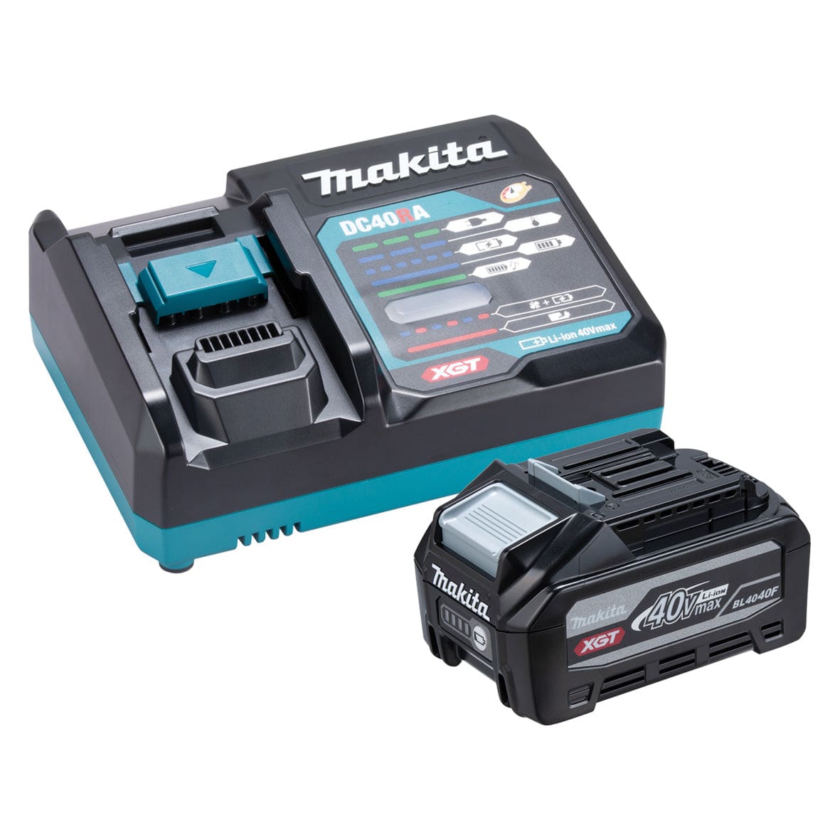 Makita 40V Max Single Port Rapid Charger with 4.0Ah High Output Battery B-90526