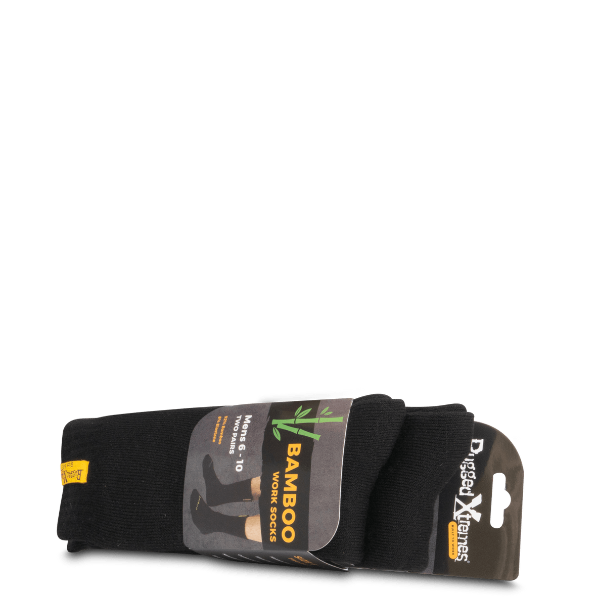 Bamboo Socks Twin Pack Black by Rugged Xtremes