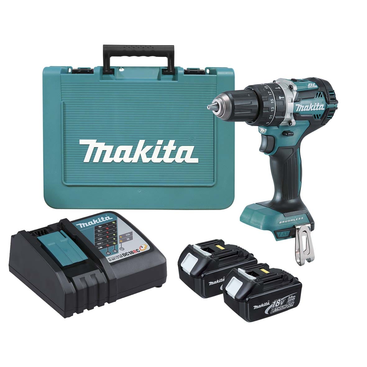 Makita 18V Mobile Brushless Hammer Driver Drill Kit DHP484SFE