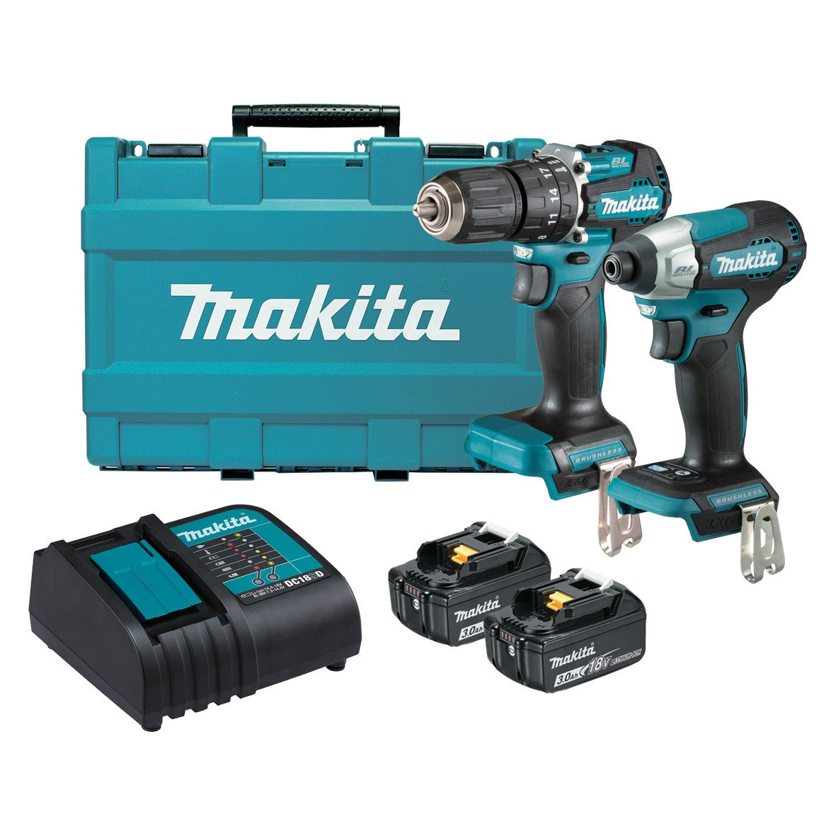Makita 18V 3.0Ah Brushless 2 Piece Combo Kit DLX2414S