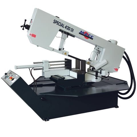MACC Bandsaw, Semi Auto, 390mm Cap, Swivel Head, Dual Mitre, 22-73MPM Variable Speed,415V 3PH - MB-420DI-3 by ITM