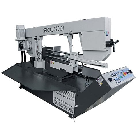 MACC Bandsaw, Semi Auto, 390mm Cap, Swivel Head, Dual Mitre, 22-73MPM Variable Speed,415V 3PH - MB-420DI-3 by ITM