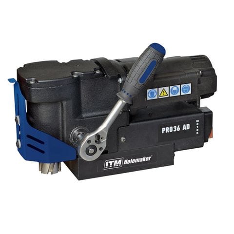 HOLEMAKER Magnetic Base Angle Drill,240V, Capacity: 36mm DIA X 30mm - HMPRO36AD by ITM
