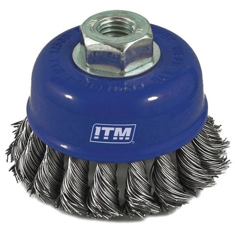 Twist Knot Cup Brush Steel 100mm, M14X2mm Thread - TM7000-100 by ITM
