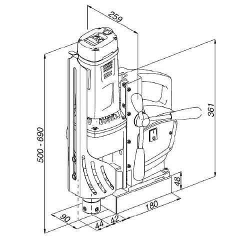 HOLEMAKER Special 60 Magnetic Base Drill, 240V, 2MT, Cap: 60mm DIA X 75mm DEPTH - HMSPECIAL60 by ITM