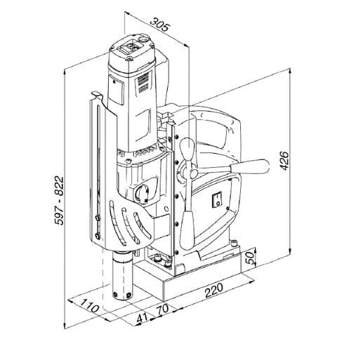 HOLEMAKER Special 110 Magnetic Base Drill, 240V, 3MT, Cap: 120mm DIA X 110mm Depth - HMSPECIAL110 by ITM