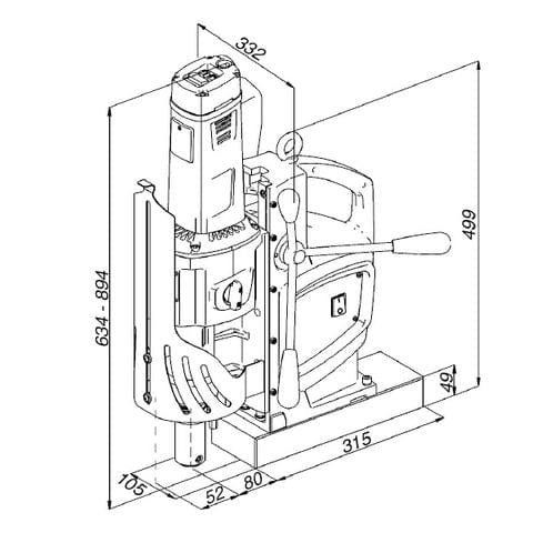 HOLEMAKER Special 140 Magnetic Base Drill, 240V, 4MT, Cap: 150mm DIA X 110mm Depth - HMSPECIAL140 by ITM