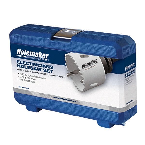 Electricians Hole Saw Kit 9Pce Holemaker UN108-120 by ITM
