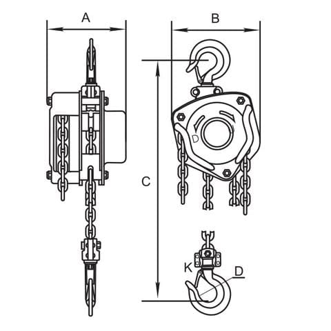 Chain Block, Mini, 250kg, 2 Metre Lift - TM9020-00202 by ITM
