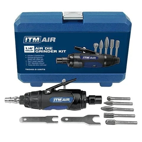 Die Grinder Kit with 5 Carbide Burrs & Case - TM340-312KIT5 by ITM