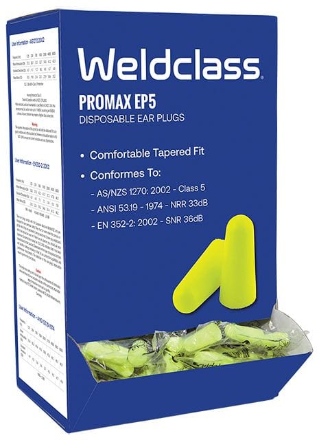 Weldclass Earplugs 'PROMAX EP5' - Disposable (Class 5) (Box of 200)