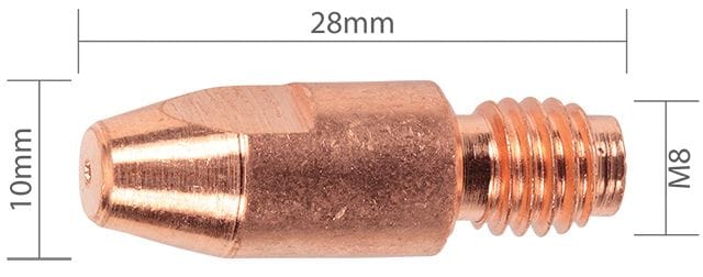 Weldclass MIG Tips BZL M8x10 (Binzel Style)