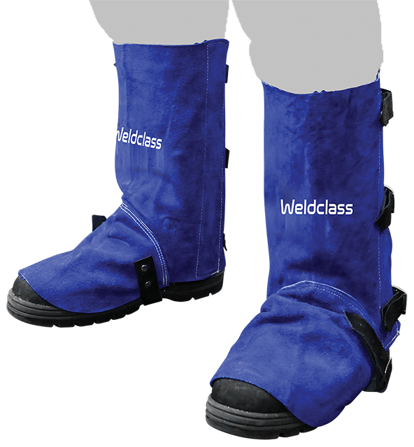 Spats - PROMAX BLUE Leather Buckle Fastening by Weldclass