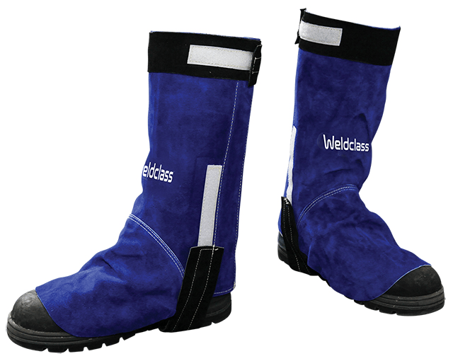 Spats - PROMAX BLUE Leather Hook & Loop Fastening by Weldclass