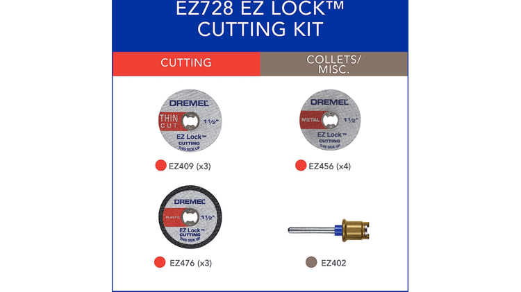 Dremel EZ728-01 11Pce EZ Lock™ Cutting Rotary Accessories Micro Kit 2615E728AA