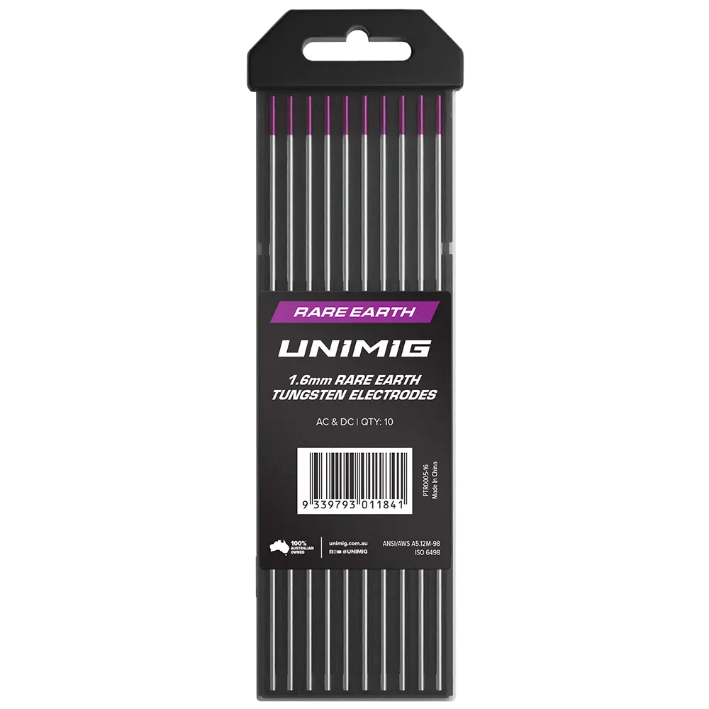 Unimig Rare Earth Tungsten Purple 1.6Mm Qty 10 Ptr0005-16