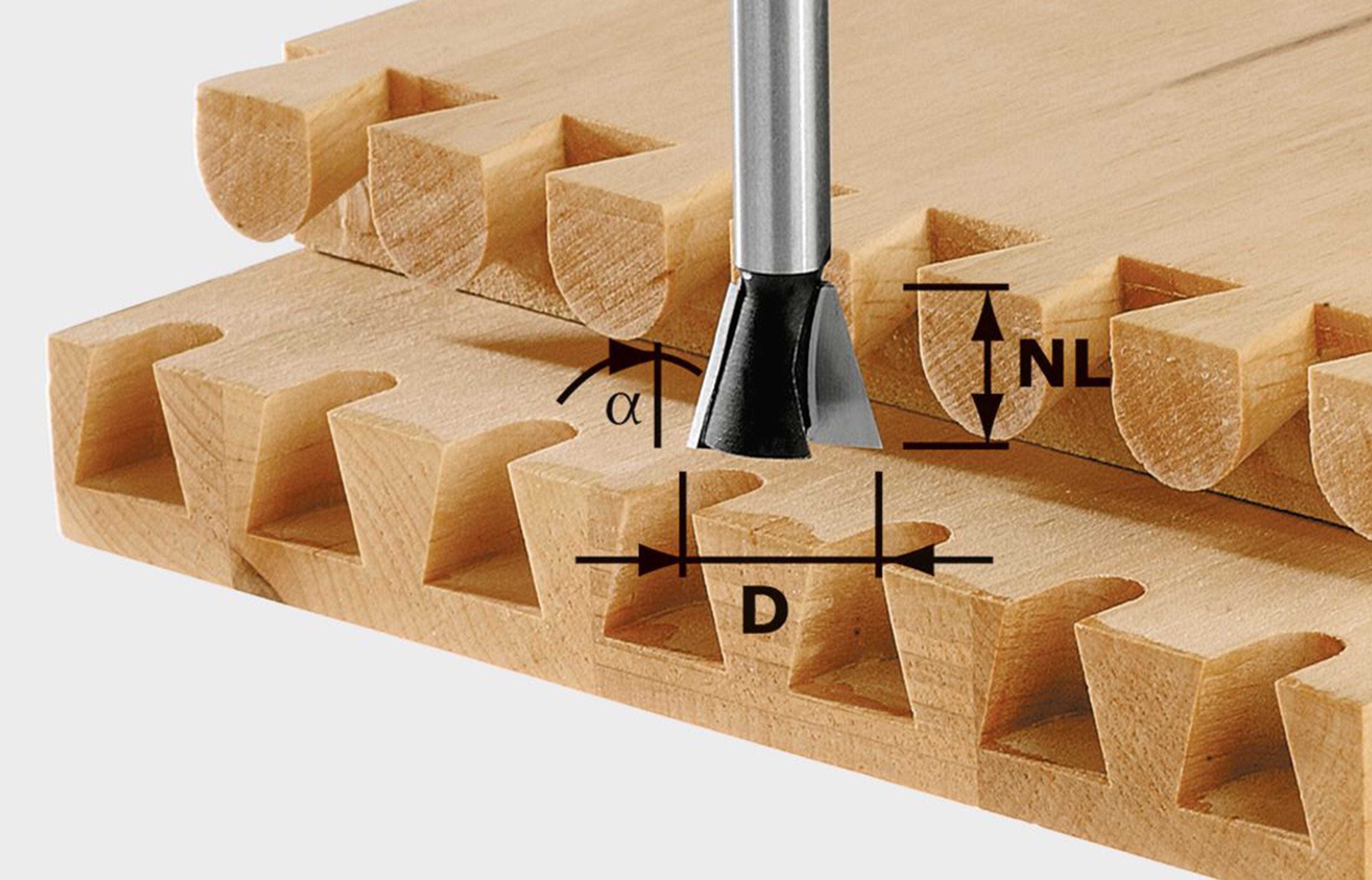 Dovetail Cutter HS S8 D20/17/15° 490995 by Festool