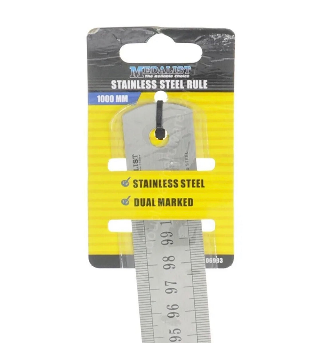 1000mm (40”) Stainless Steel Double Sided Imperial / Metric Ruler 06993 by Medalist