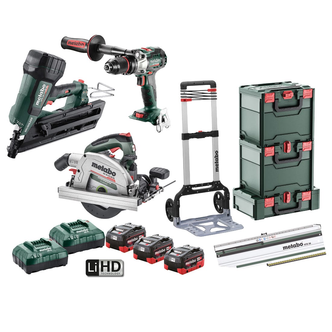 18V Framing Nailer 3Pce Combo Kit AU68307850 MET18BL3MB3HD5.5HC by Metabo