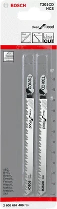 5Pce Wood Cut Jigsaw Blades T301CD by Bosch