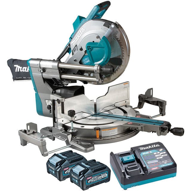 Makita 40V Max 305mm (12") 2 x 4.0Ah Brushless Cordless Slide Compound Saw Kit LS003GM201 by Makita