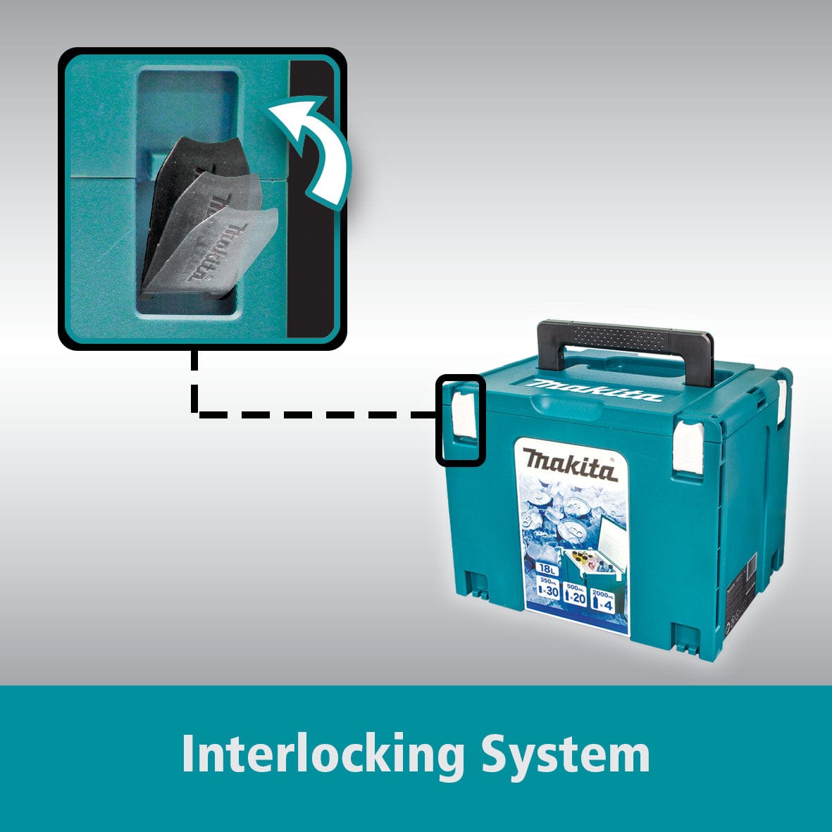 18L Esky Cooler Connector Makpac Case 4 198253-4 by Makita