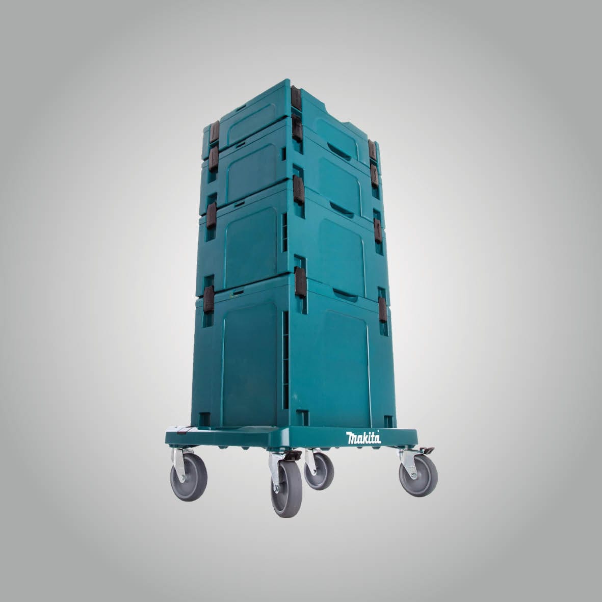 Makpac Stackable Connector Case 5Pce Set (1-4 Case) & Heavy Duty Trolley MAKPAC114 by Makita