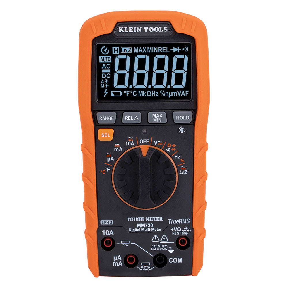 Klein Digital Multimeter 1000V TRMS Auto-Ranging /Temp / Low Impedence MM720