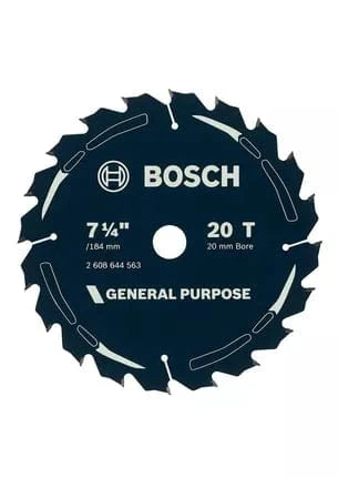 Bosch 184mm (7-1/4") x 20 x 20T General Purpose Circular Saw Blade 2608644563