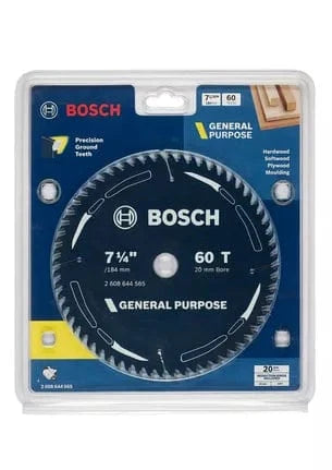 Bosch 184mm (7-1/4") x 20 x 60T General Purpose Circular Saw Blade 2608644565