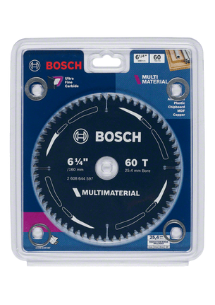 Bosch 160mm x 25.4mm x 60T TCT Multimaterial Circular Saw Blade 2608644597
