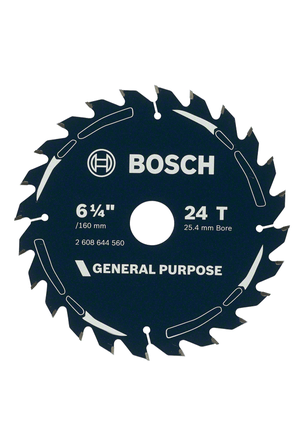 Bosch 160mm x 25.4mm x 24T TCT Circular Saw Blade For Wood Cutting 2608644560