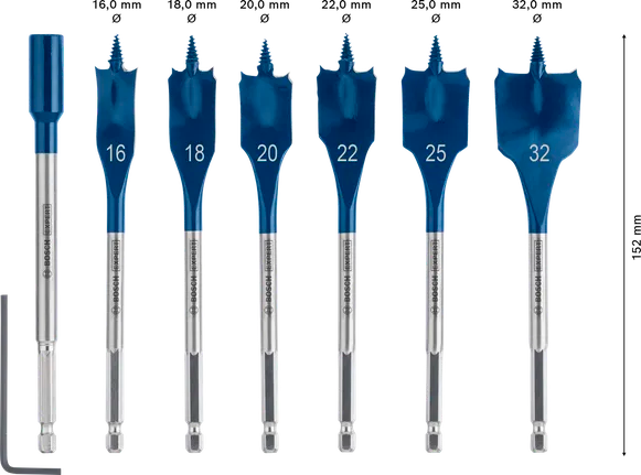 Bosch EXPERT 7Pce Self Cut Speed Spade Drill Bit Set 2608900334