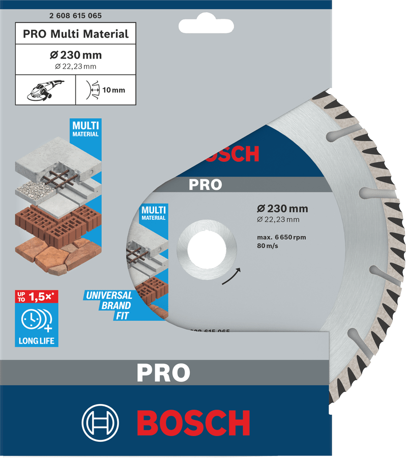 Bosch 230mm x 22.23mm PRO Multi Material Diamond Disc 2608615065