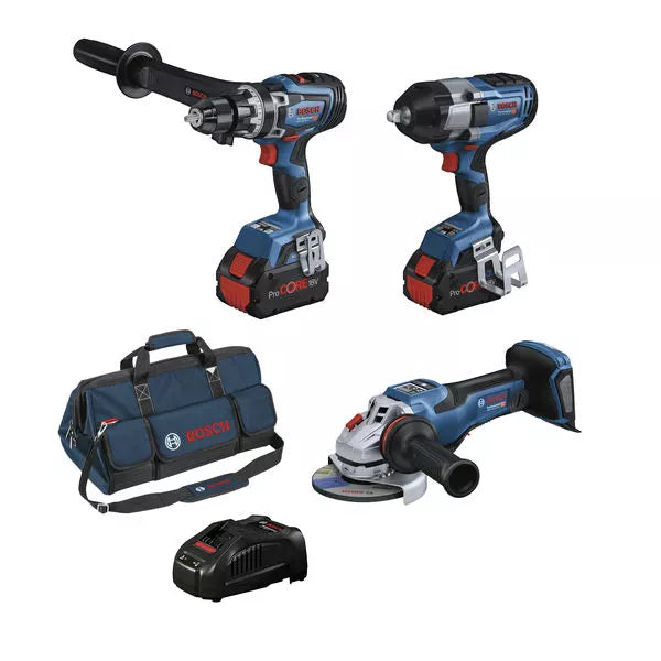 Bosch 18V Brushless 3 Piece 8.0Ah Heavy Duty Combo Kit 0615A5008U