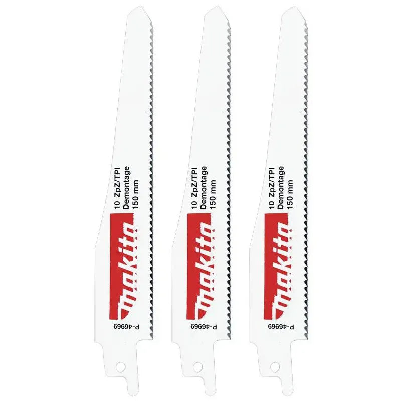 Makita 152mm 10TPI Bi-Metal Recipro Blade 3 Pack P-46969
