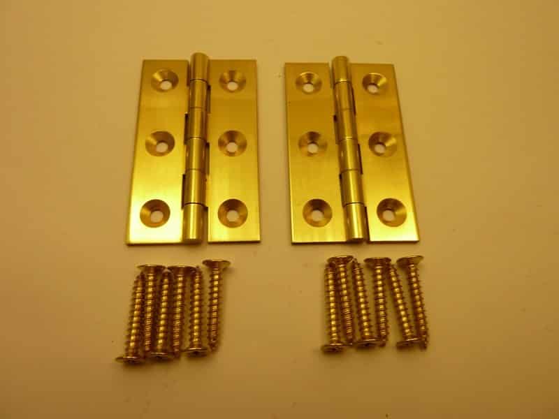 Hardware for Creative Finishes Solid Brass Polished 2″ x 1 1/8″ Butt Hinges BH15