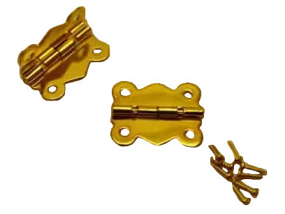 Hardware for Creative Finishes 25mm Brass Plated Butterfly Hinges With Lock at 105°