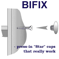 Phillips Head / Pozi Drive Bifix Press In Type Screw Cover Caps | 1000Pce