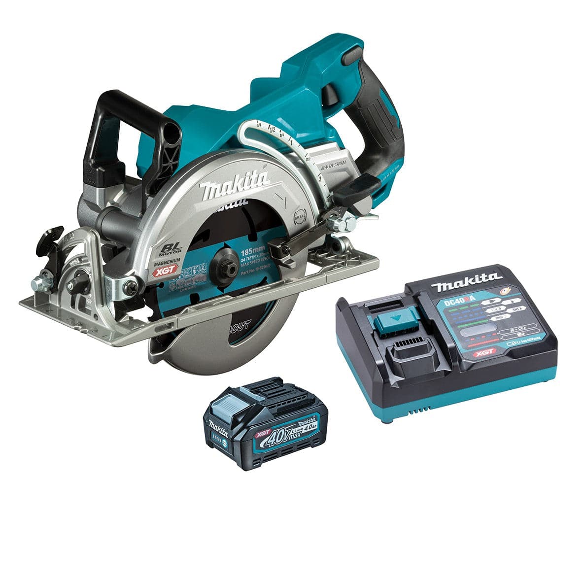 Makita 40V Max Brushless 185mm (7-1/4") Rear Handle Saw Kit RS001GM101