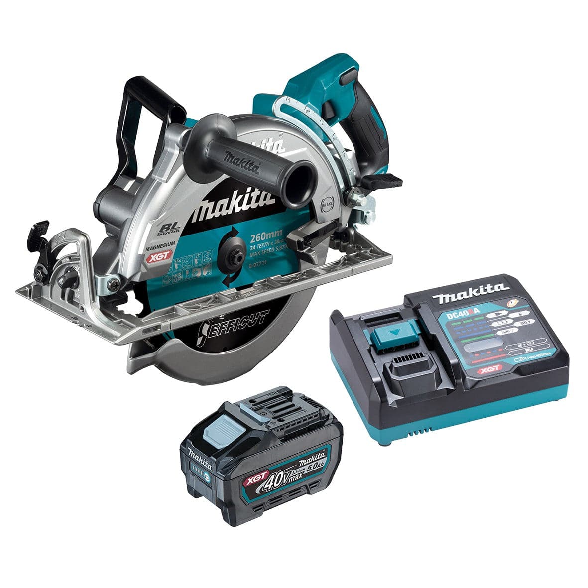 Makita 40V Max Brushless 260mm (10-1/4") Rear Handle Saw Kit RS002GT101