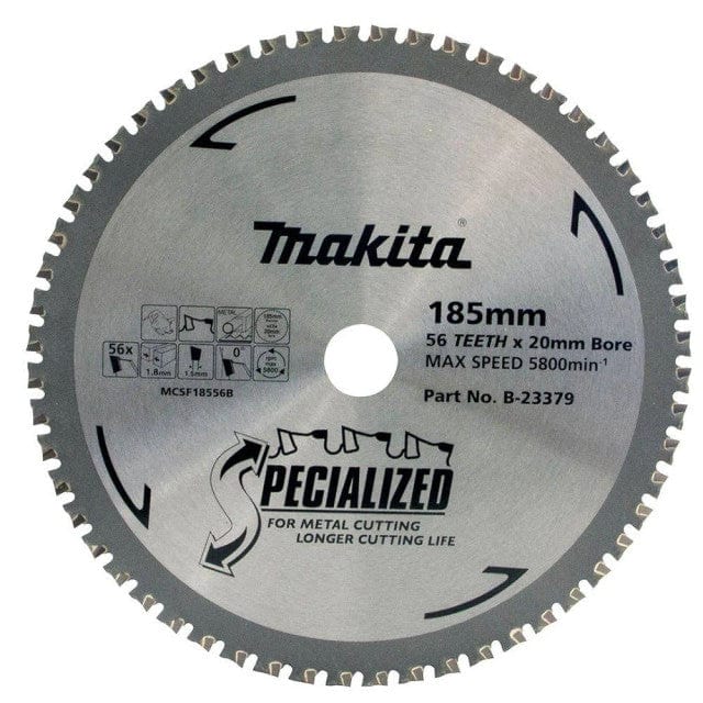 185mm x 20mm x 56T TCT Metal Blade Saw B-23379 by Makita