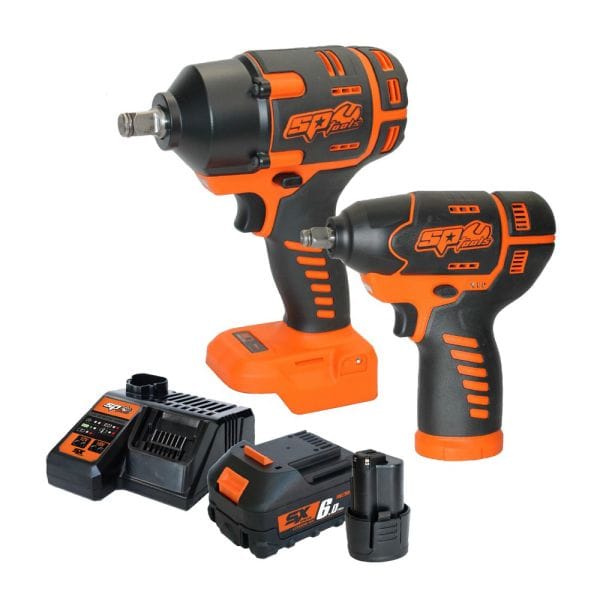SP Tools 2Pce Auto Mechanic Cordless 12V/18V Impact Wrench Kit SP83191